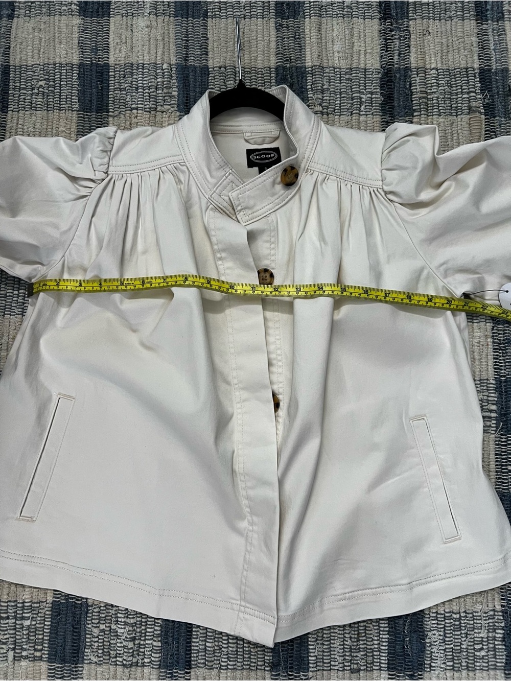 Scoop Button Front Swing Jacket/Top-Cream - Picture 9 of 11